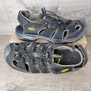 Keen Rialto H2 Sandals Mens 9 Black American Built Gargoyle Made in USA 1014672